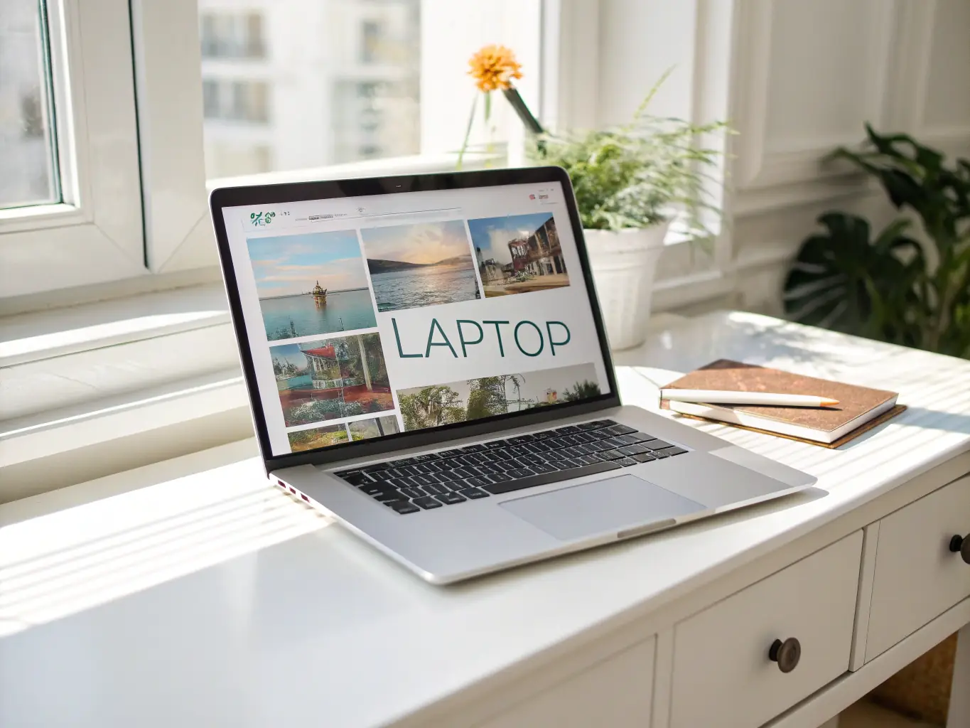 A laptop displaying a website with a clean, modern design, showcasing fast loading speeds and seamless user experience.