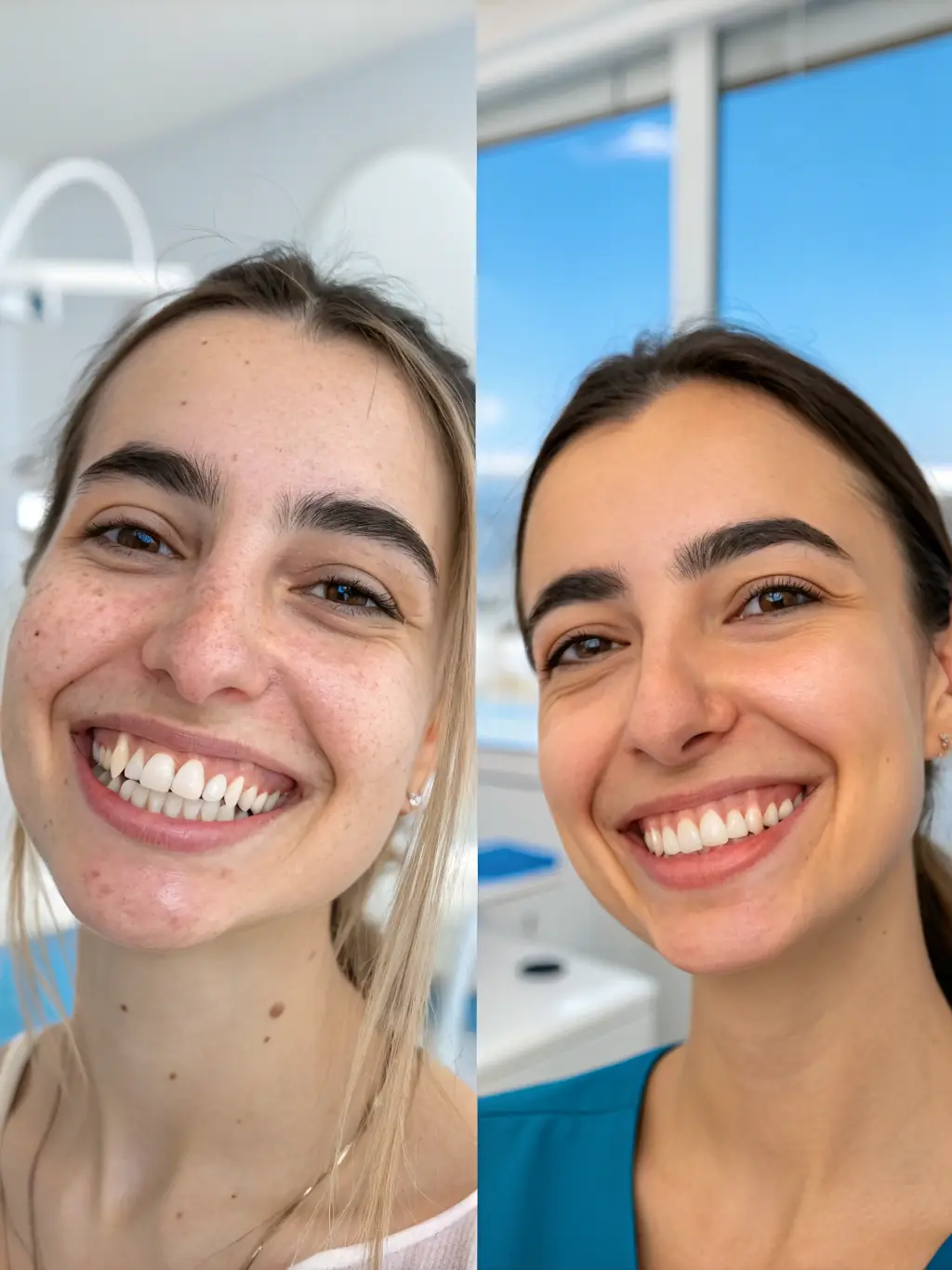 A before-and-after photo showcasing the successful results of a patient treated with Renivor's orthodontic solutions, highlighting the transformative impact.