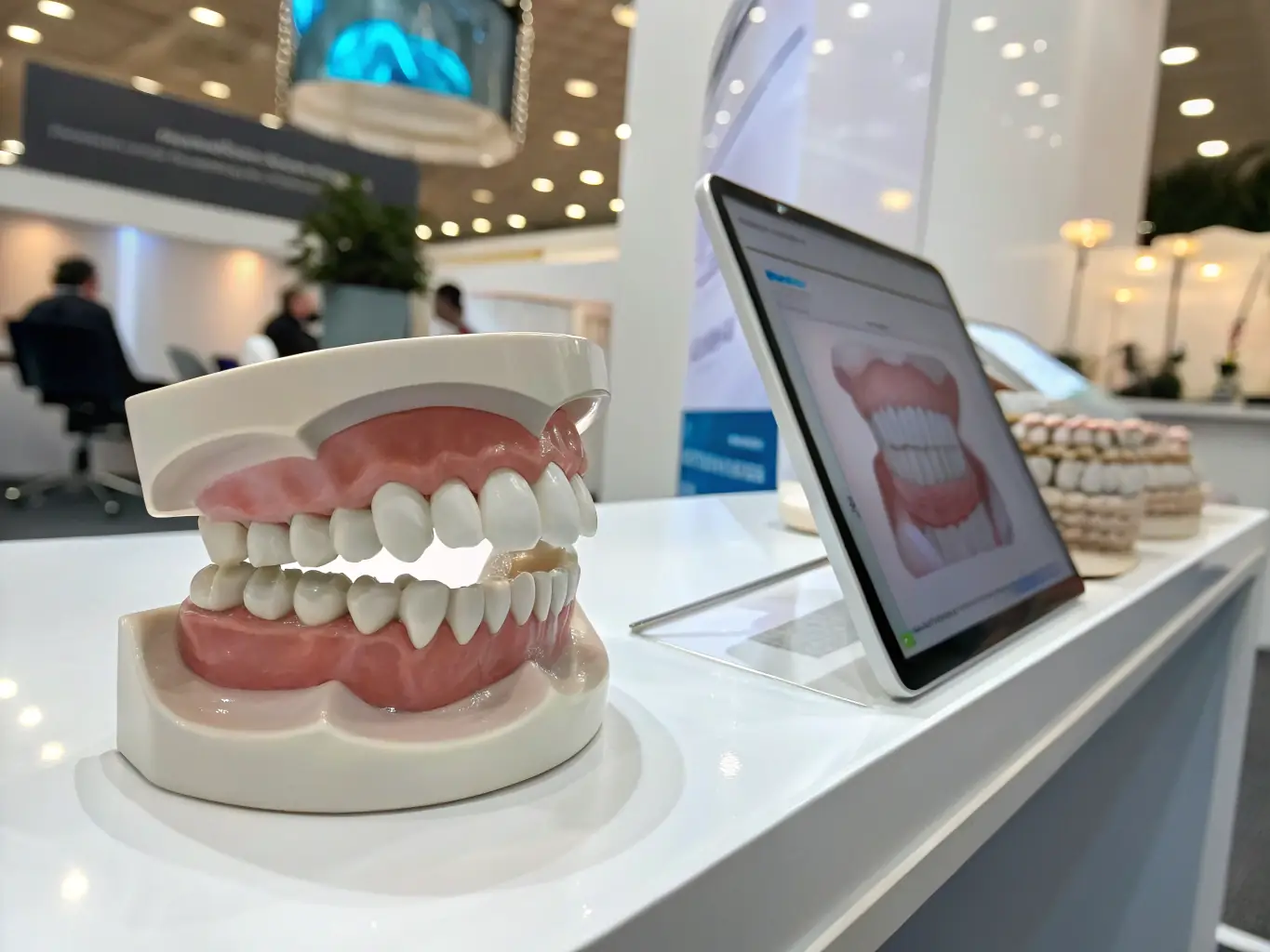 A 3D rendering of a patient's teeth undergoing alignment using renivor's AI-driven 3D staging software. The image illustrates the precision and predictability of the treatment plan.